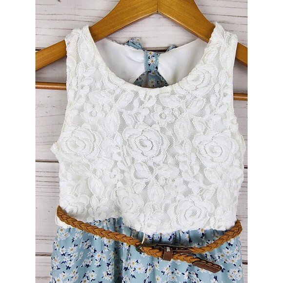 Lilt Girls Belt Lace Floral Dress Size 6/6X - Picture 2 of 5